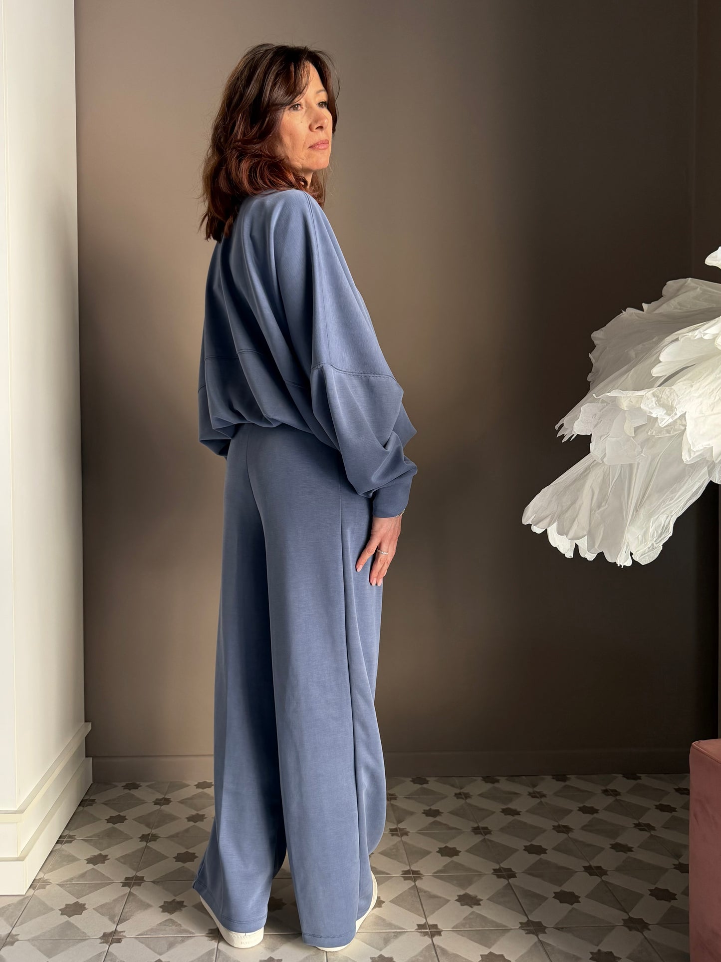 Pantalone in felpa rasata