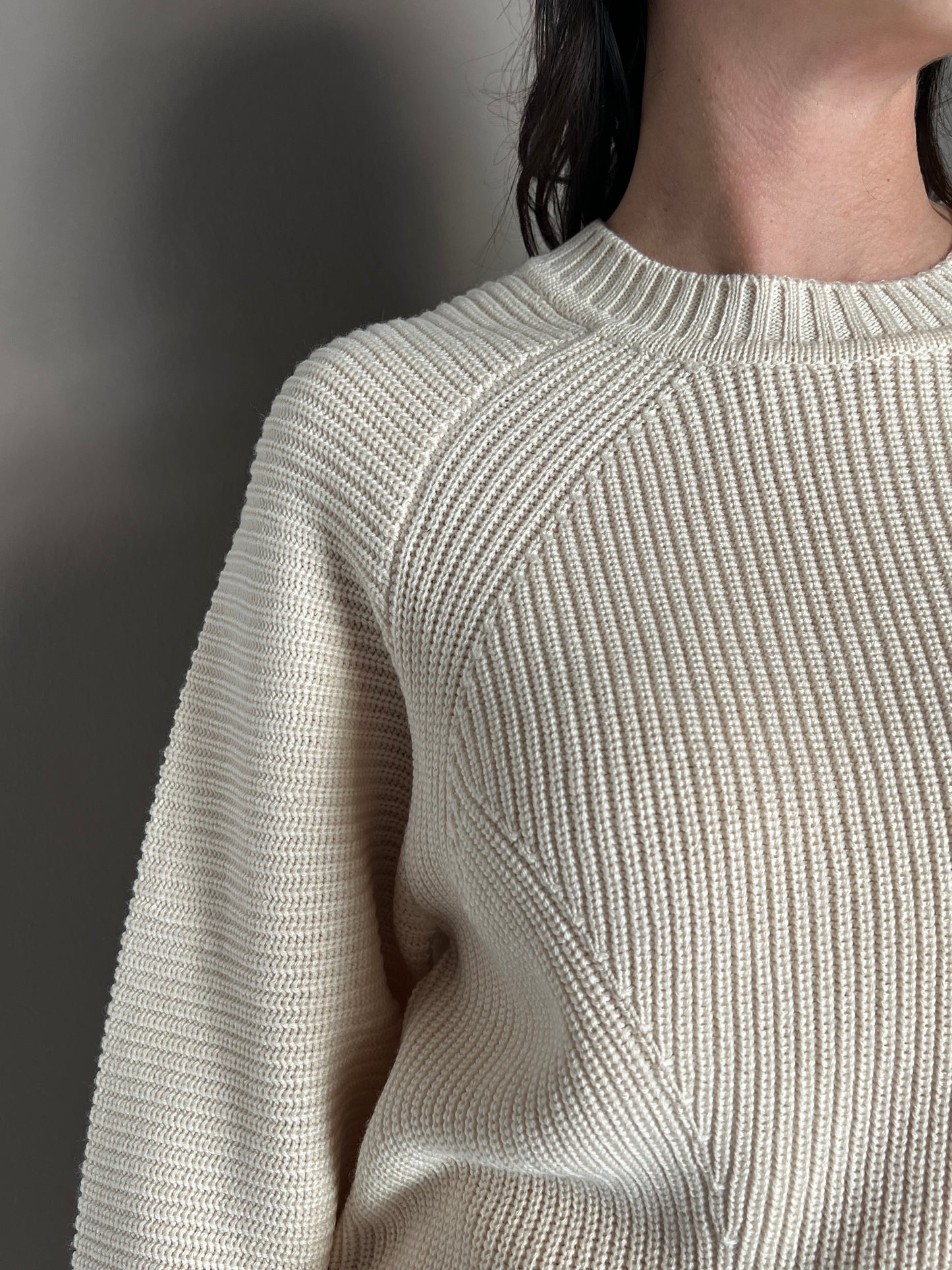 Maglia girocollo in misto lana Wooly White