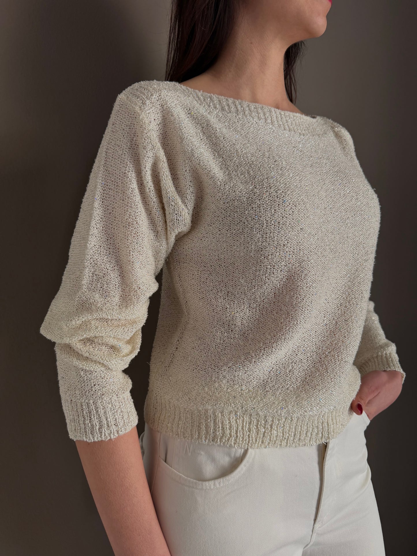 Maglia con micro paillettes