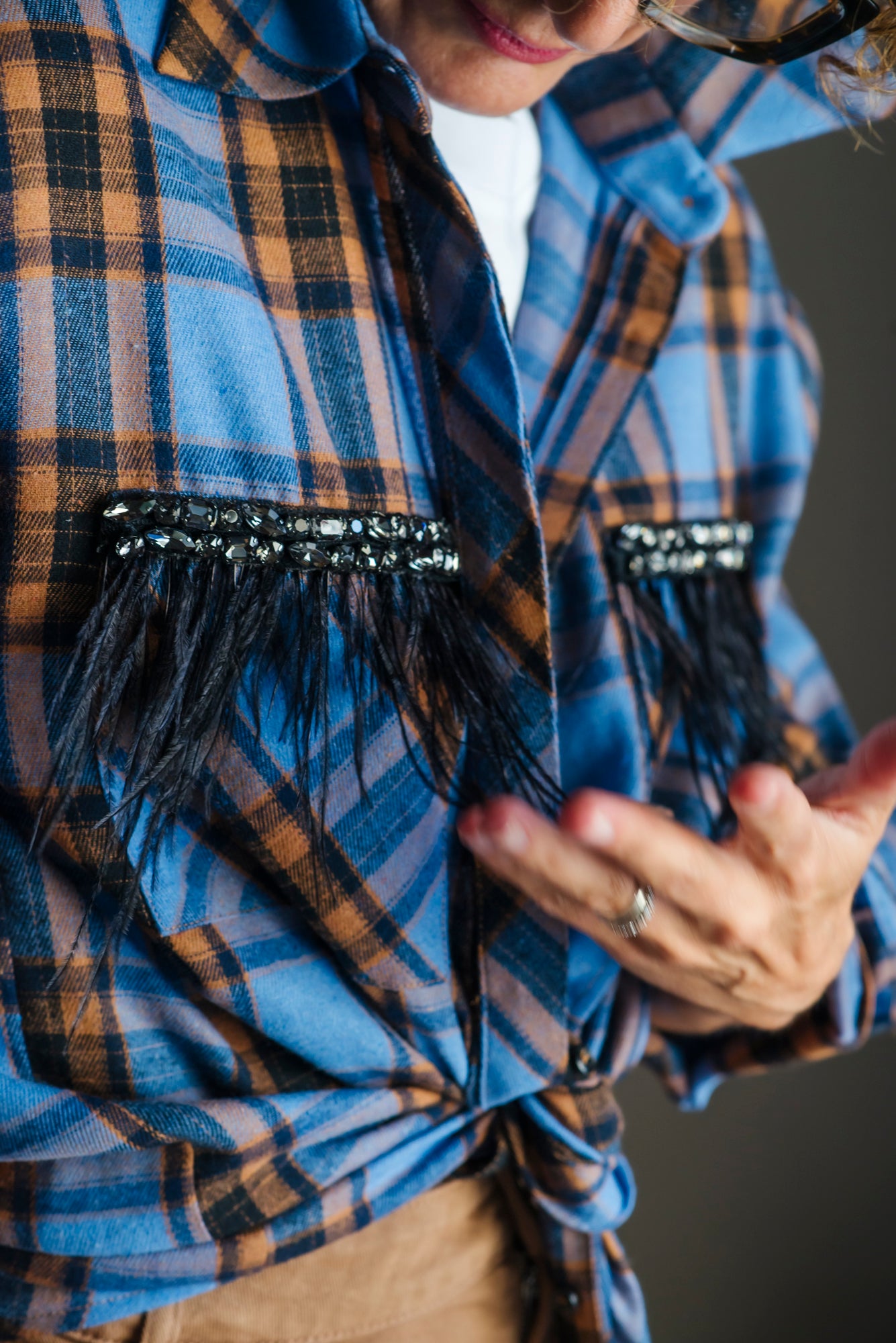 Camicia tartan over con dettagli