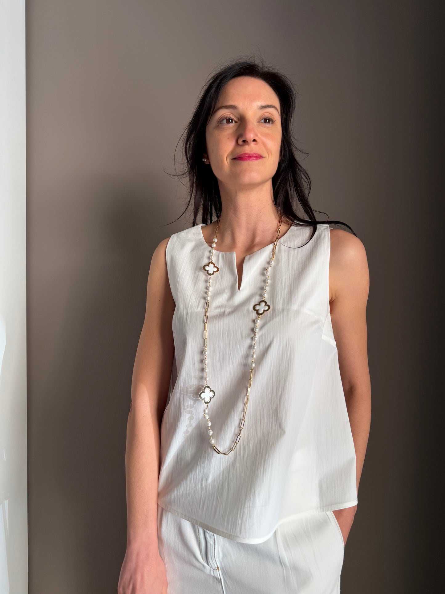 Blusa in cotone bianco Alessia Santi