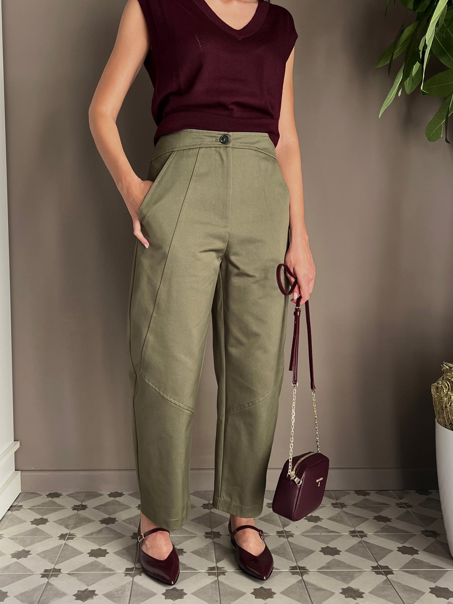 Pantalone jeans a baloon ivy green