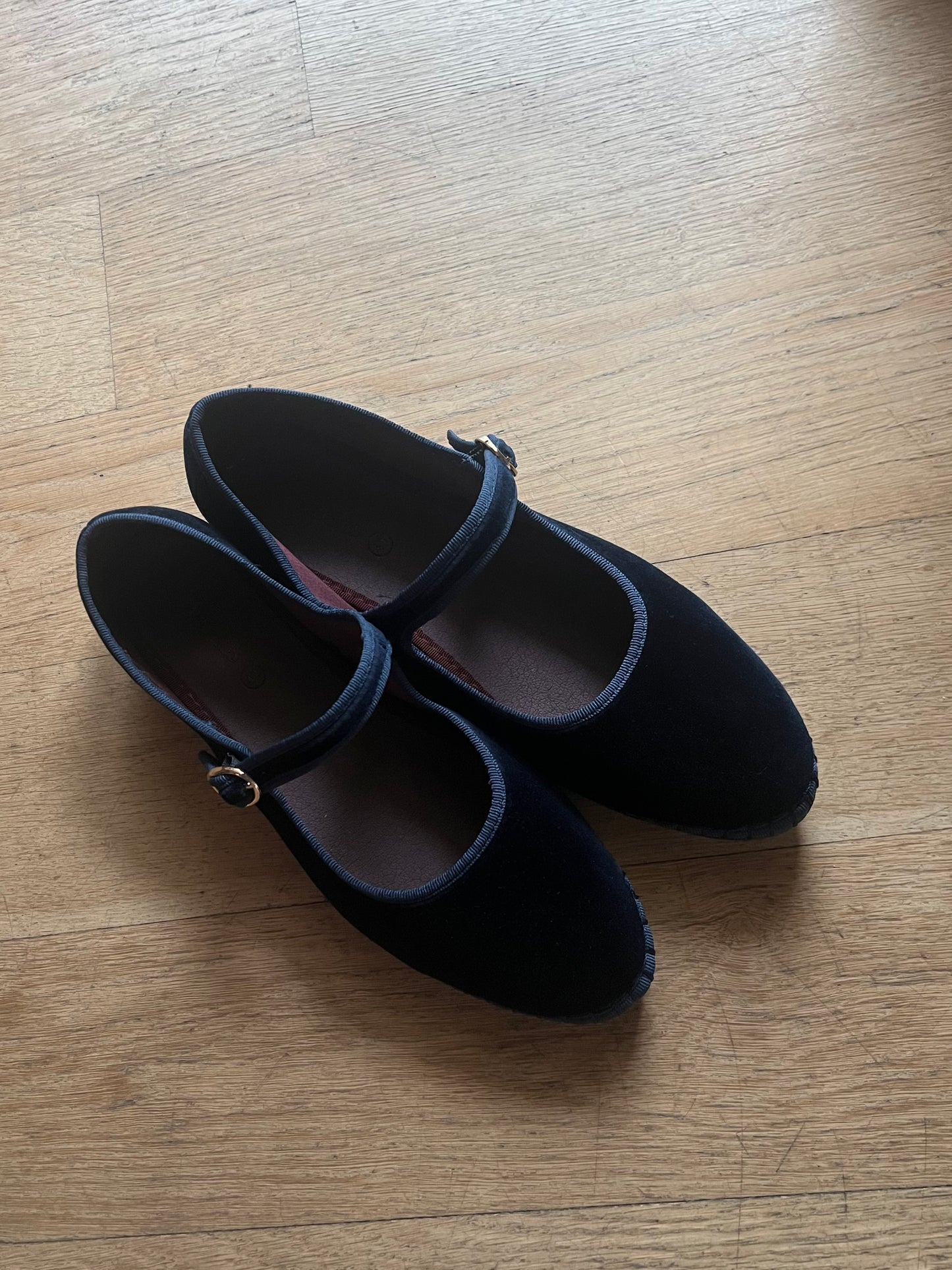 Mary Jane in velluto Blu