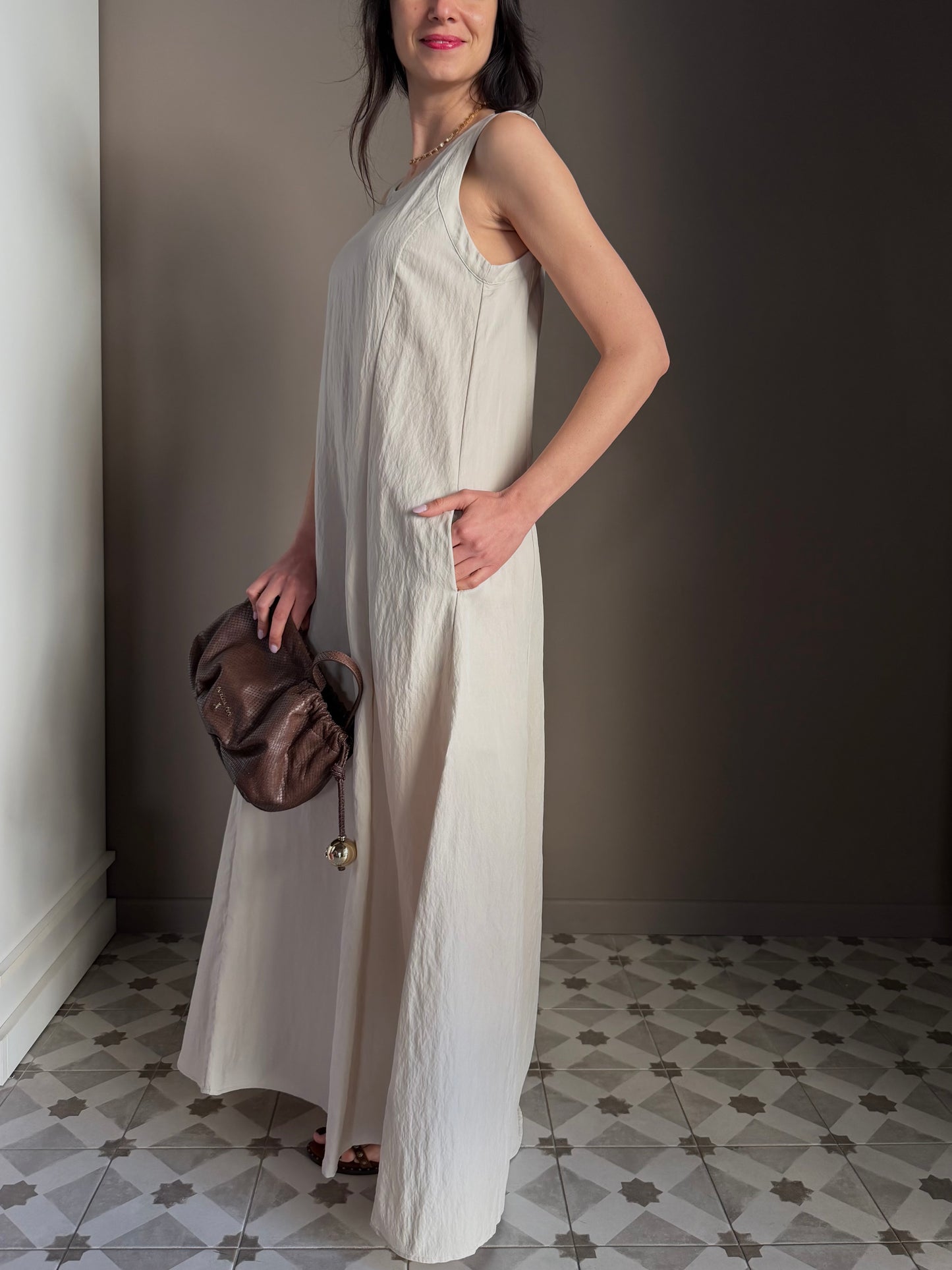Vestito Lungo in Tessuto Strutturato – Alessia Santi