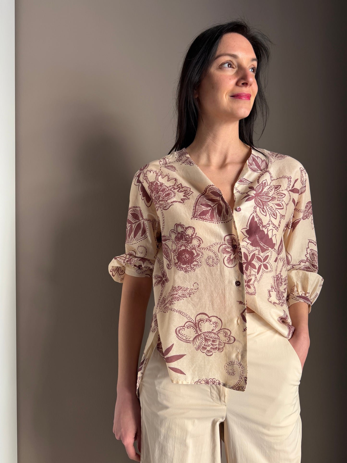 Camicia Manica a tre quanti in Fantasia