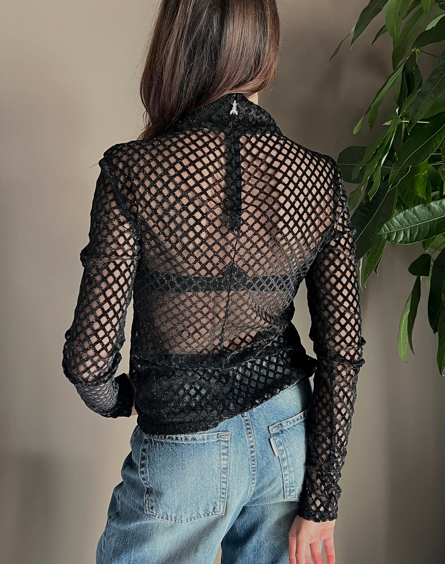 Maglia in rete collo alto