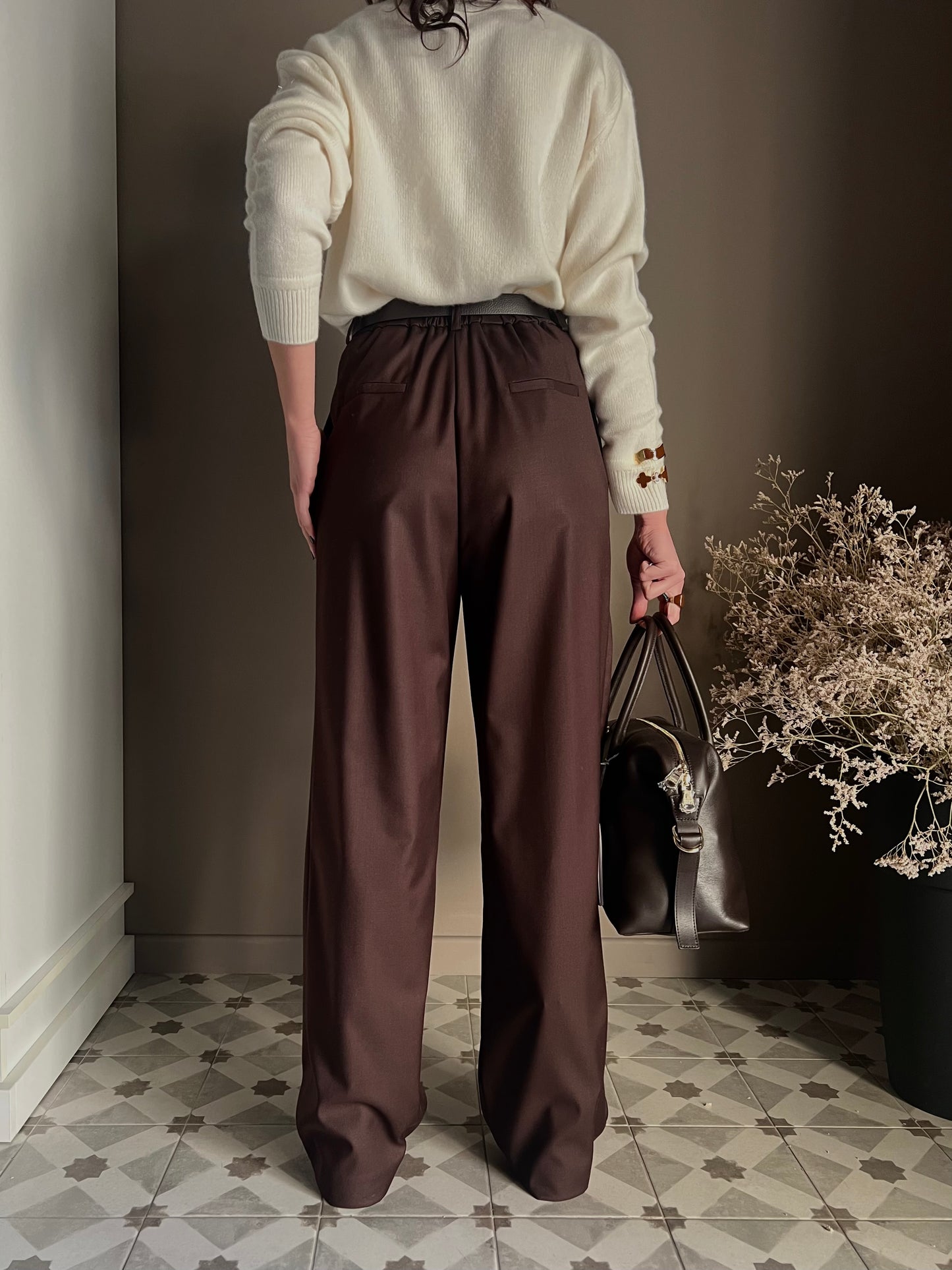 Pantalone a palazzo city chic fondente