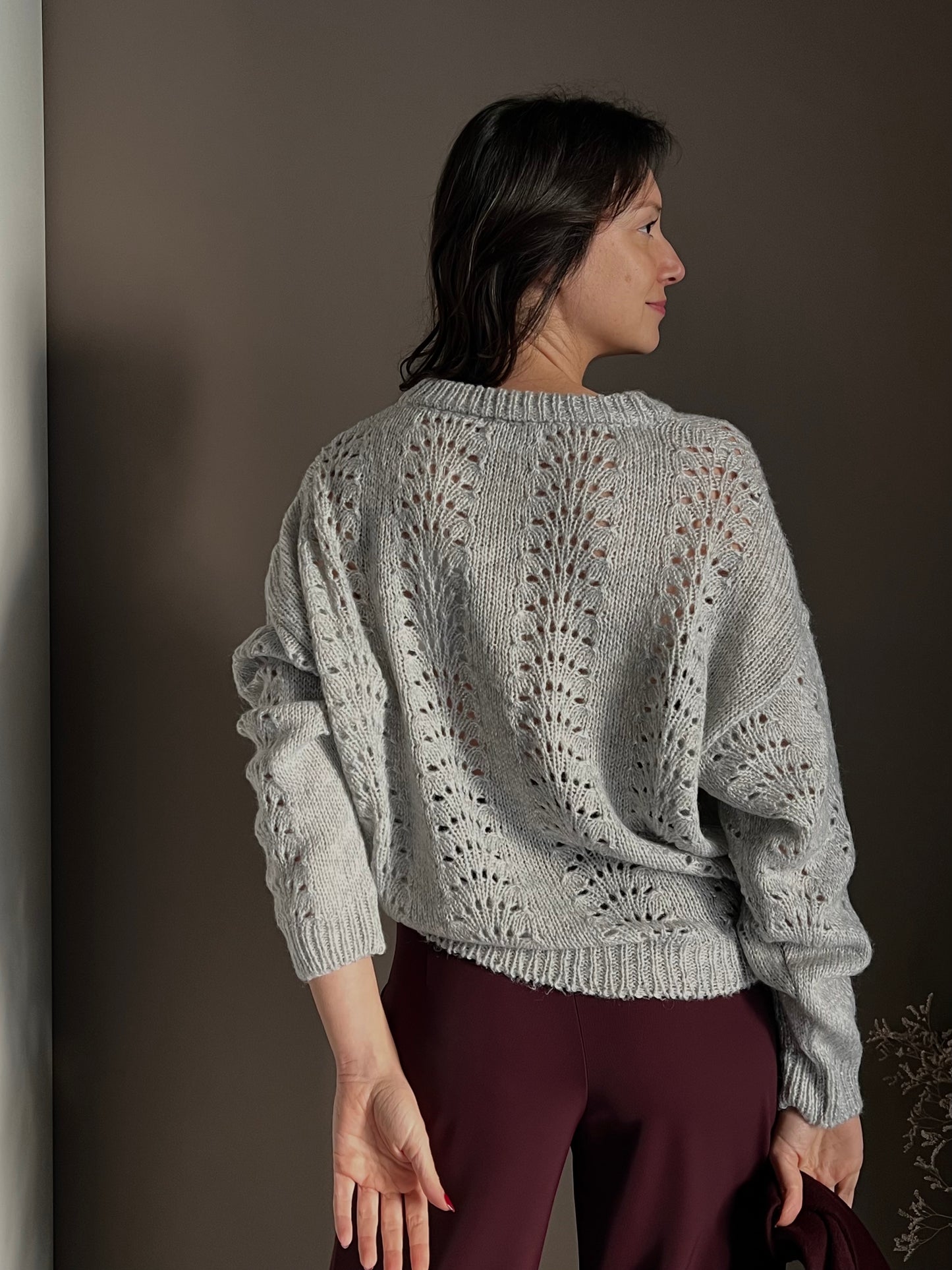 Maglia So Allure con lavorazione a traforo grigio