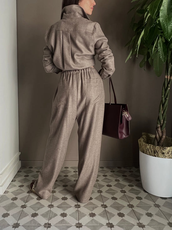 Pantalone in flanella jogger