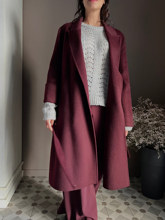 Cappotto a vestaglia in pura lana