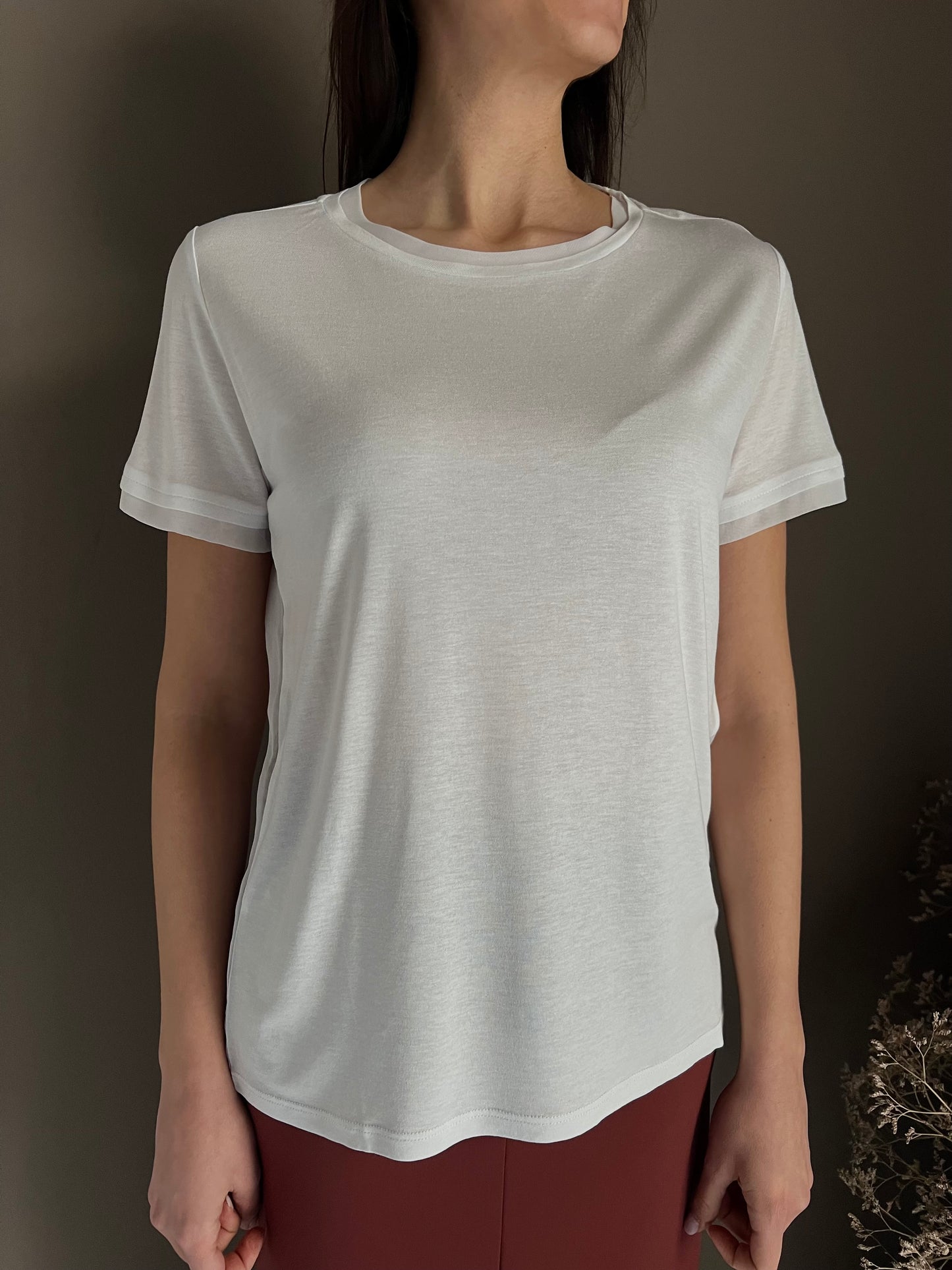 Blusa con trasparenza in viscosa