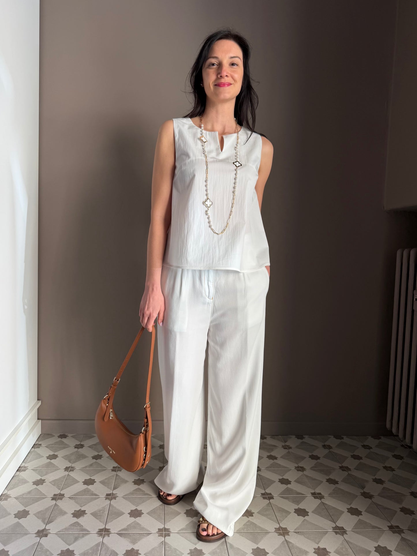 Blusa in cotone bianco Alessia Santi