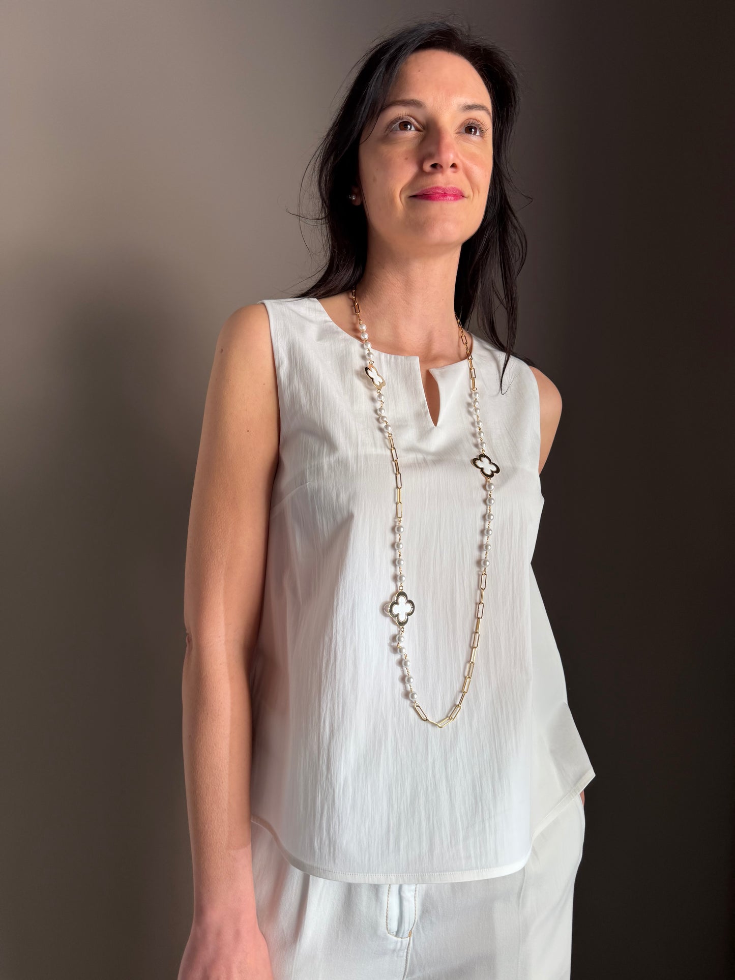 Blusa in cotone bianco Alessia Santi
