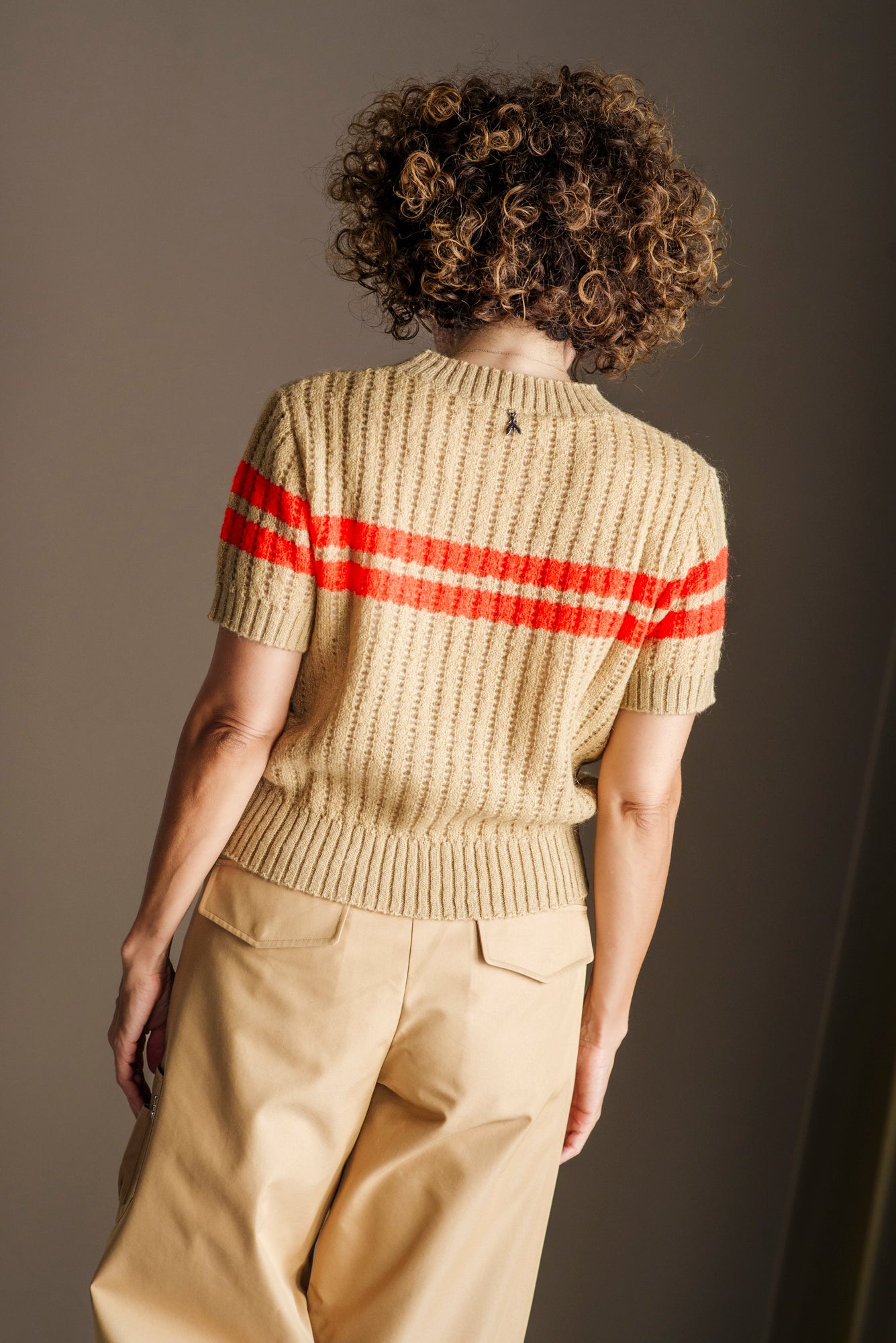 Maglia a coste beige Orange