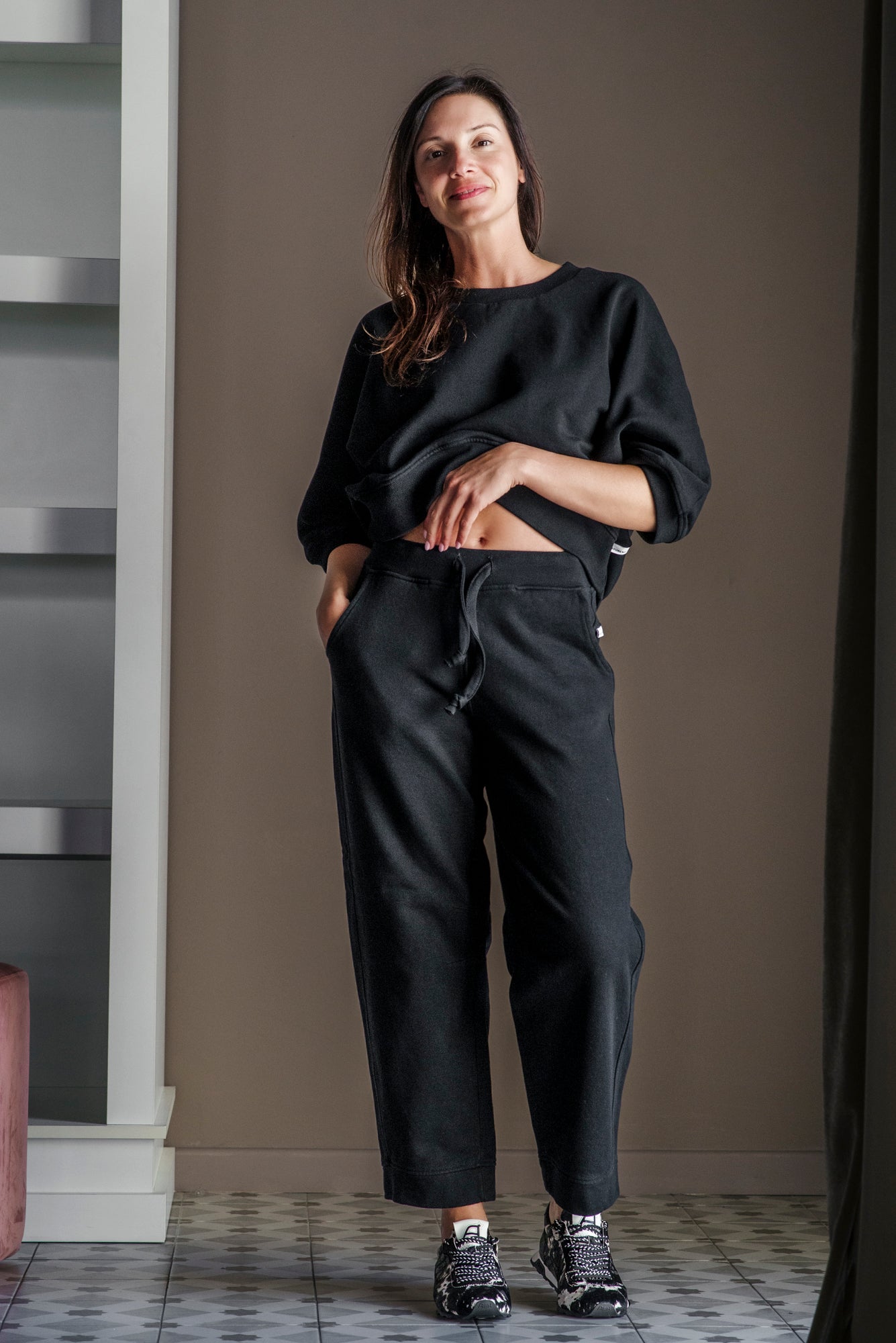 Pantalone in felpa Nero Noumeno Concept
