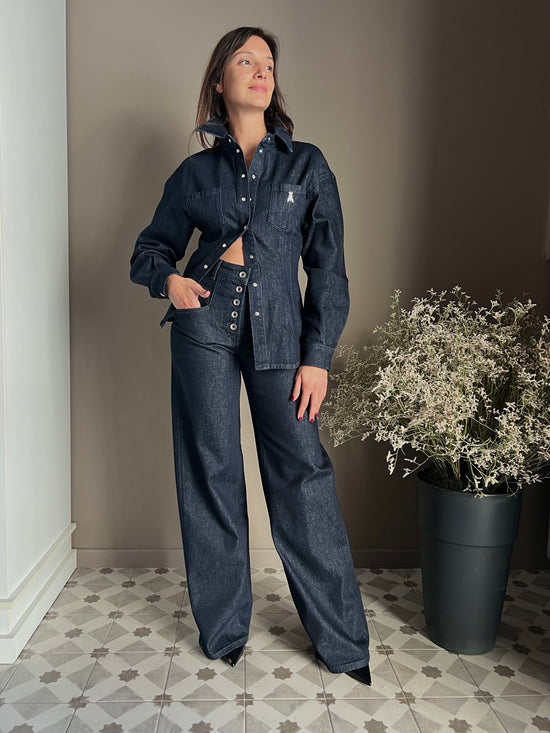 Camicia in Denim con maniche a baloon