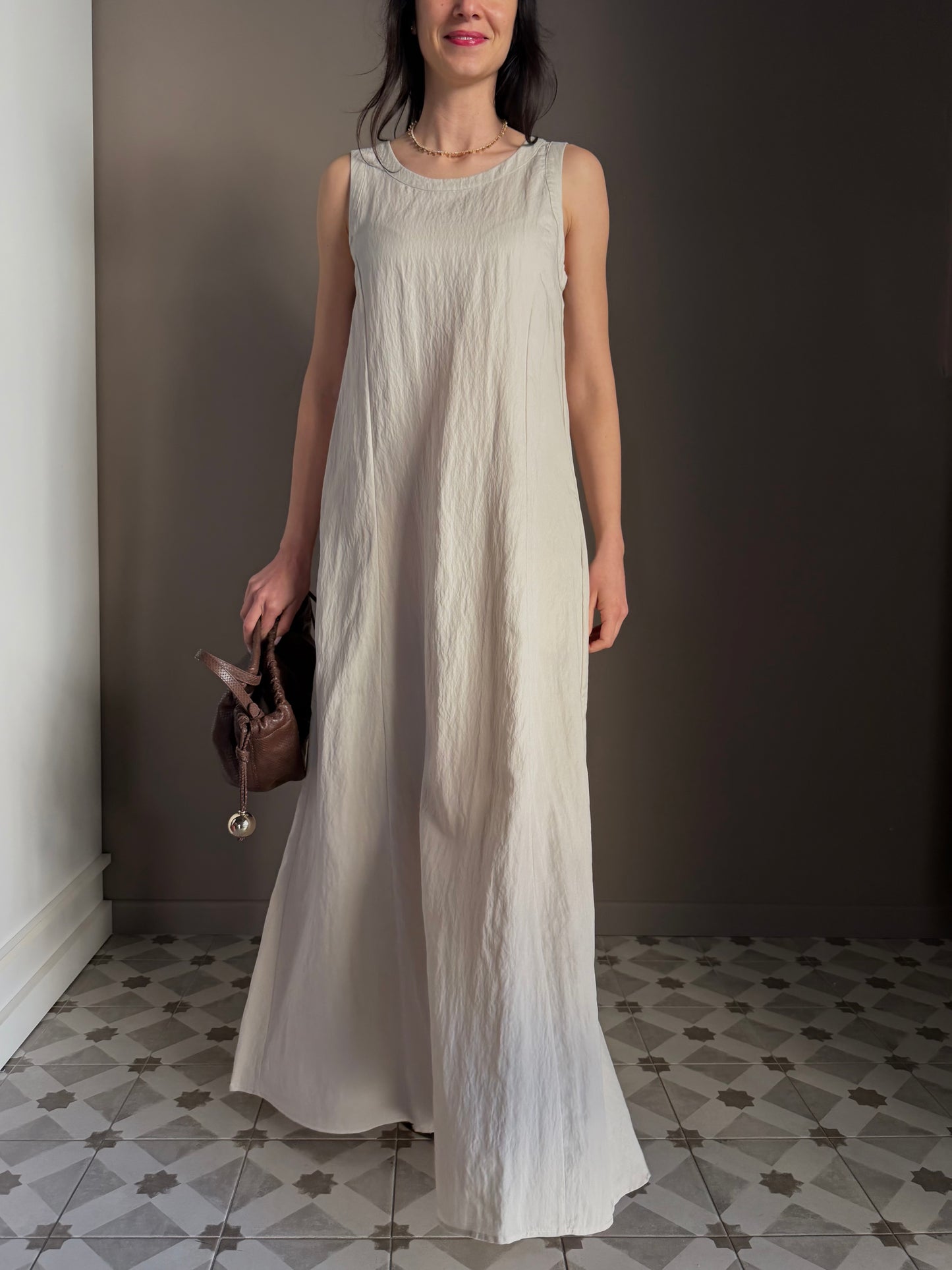 Vestito Lungo in Tessuto Strutturato – Alessia Santi