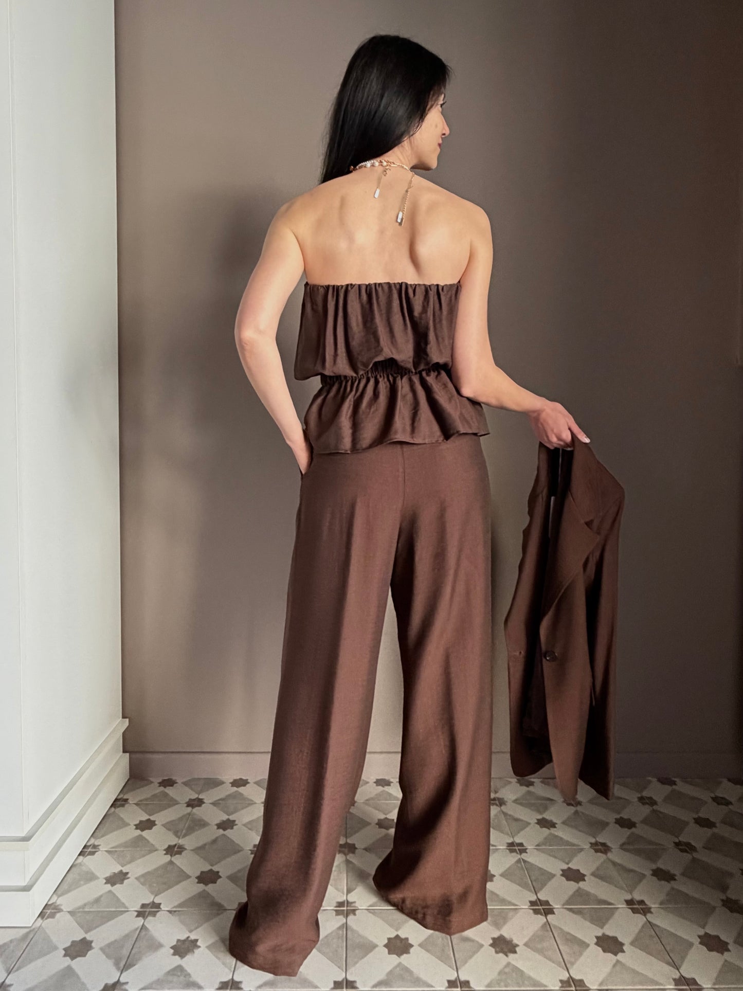 Pantalone Wide-Leg So Allure – cioccolato