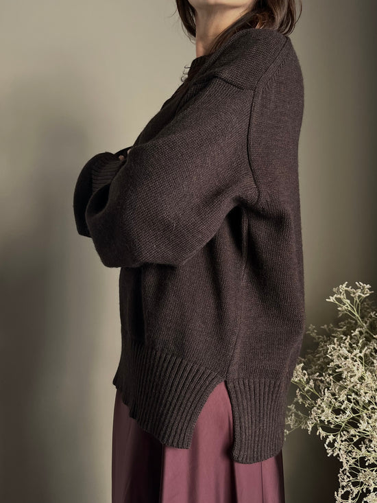 Maglia oversize girocollo Fondente