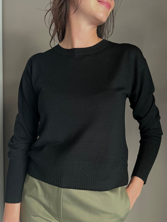 Maglia in lana girocollo nera Patrizia Pepe