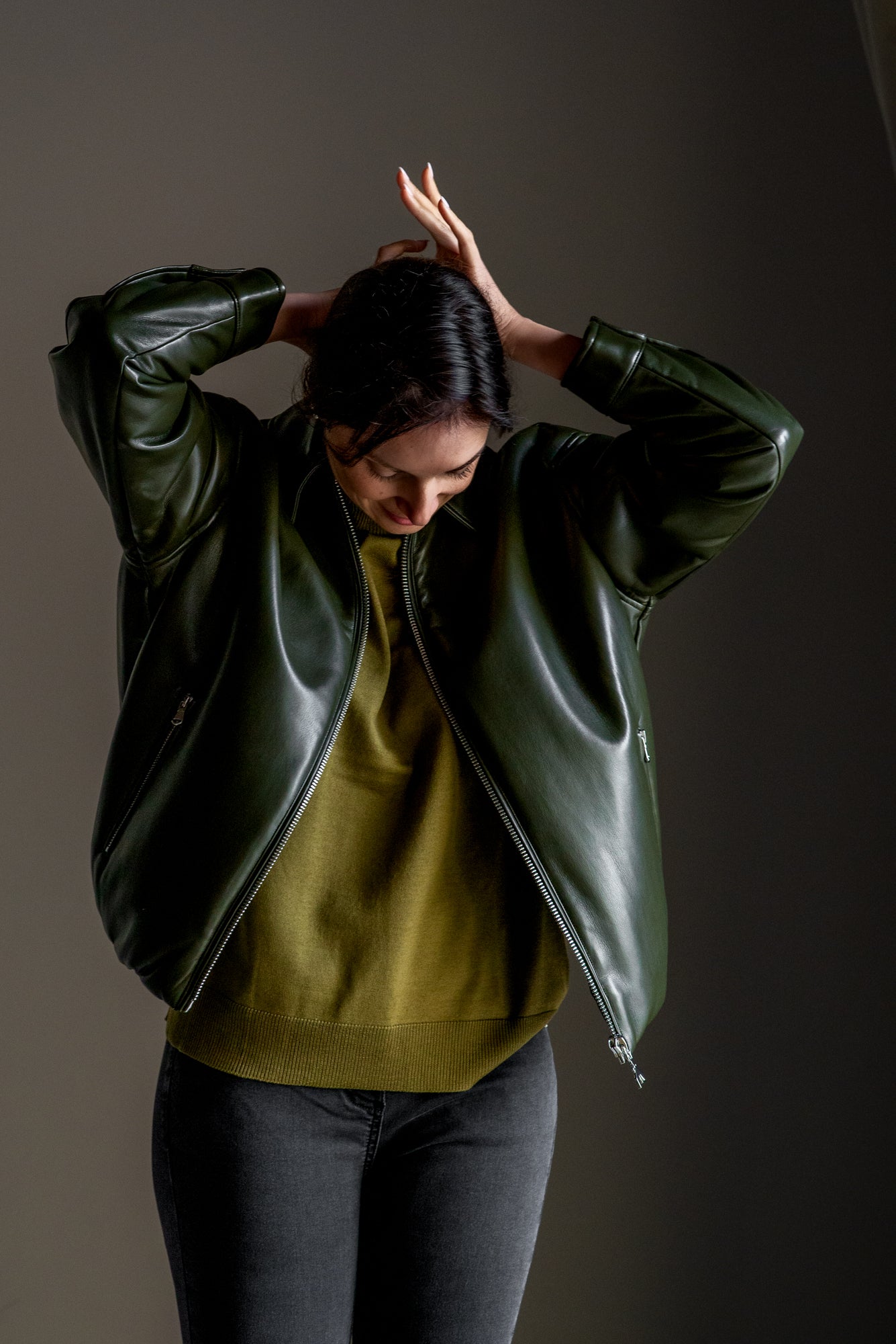 Bomber in similpelle Verde Patrizia Pepe