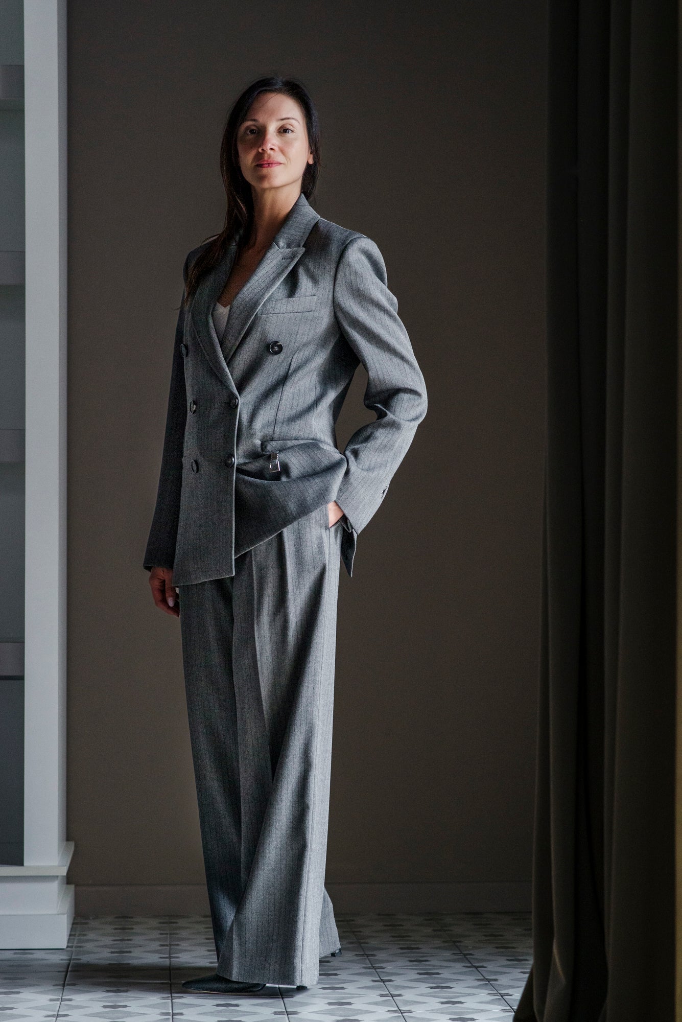 Blazer doppiopetto gessato Patrizia Pepe