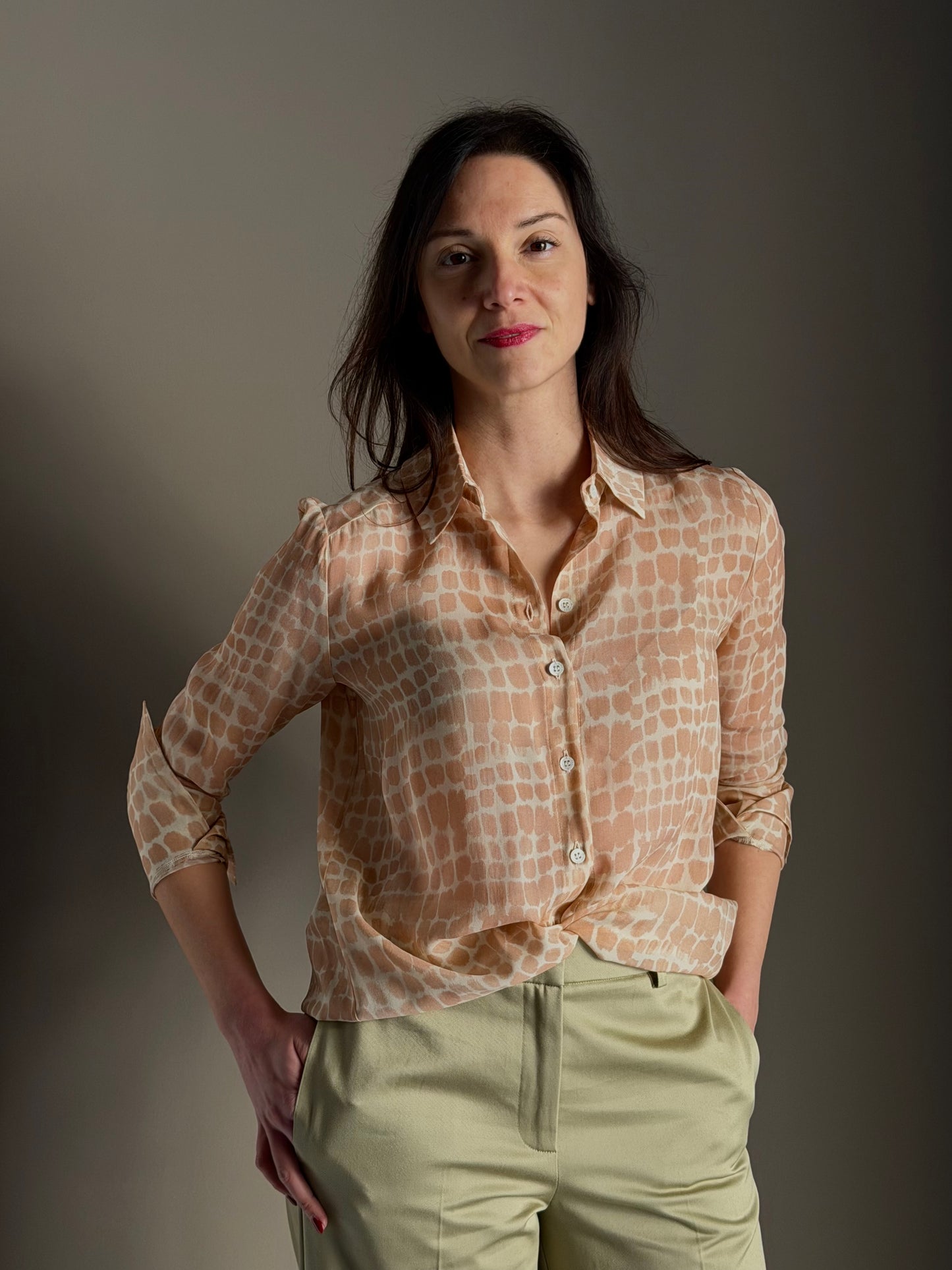 Camicia in viscosa stampa cocco