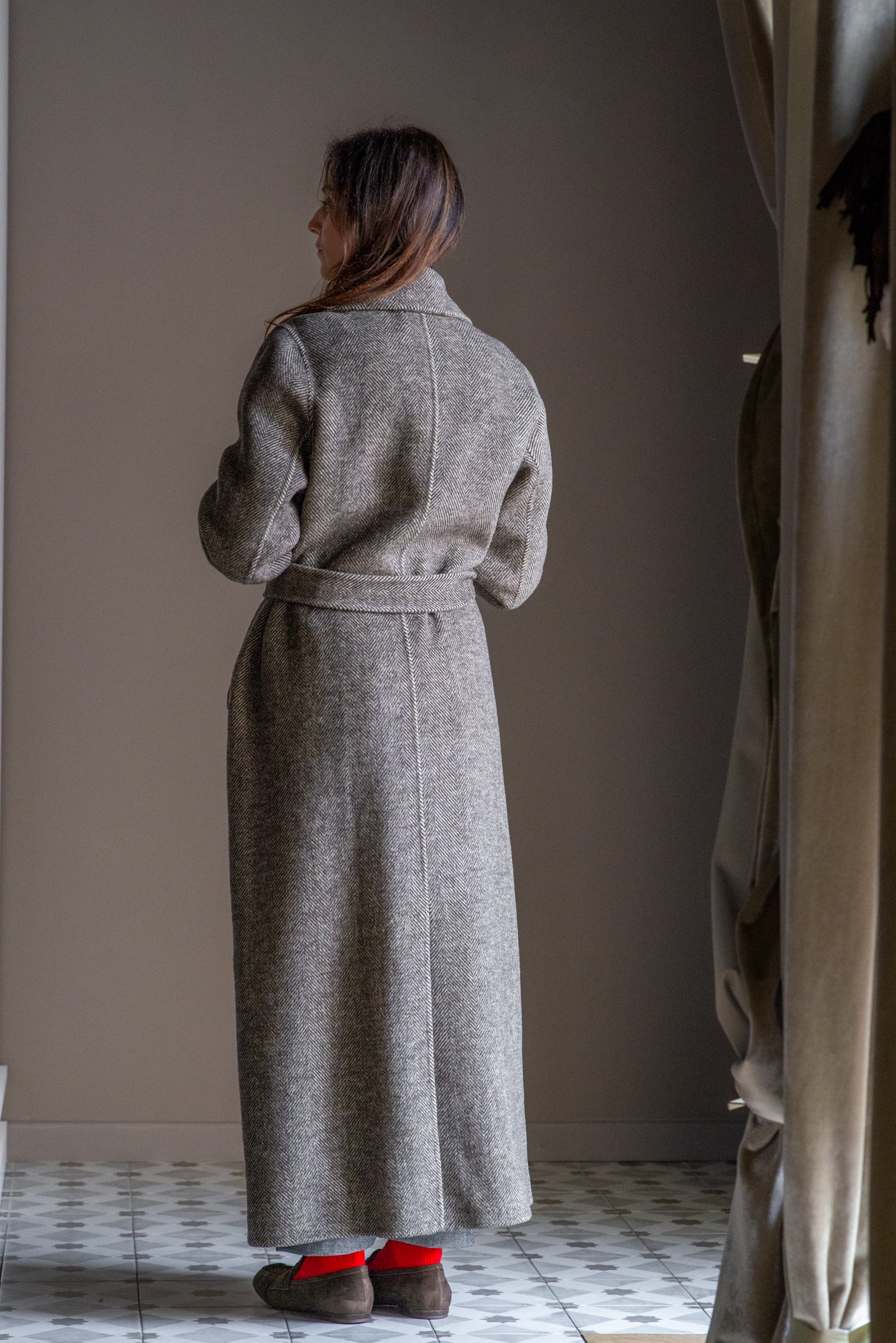 Cappotto Lungo a Spina di Pesce – Alessia Santi