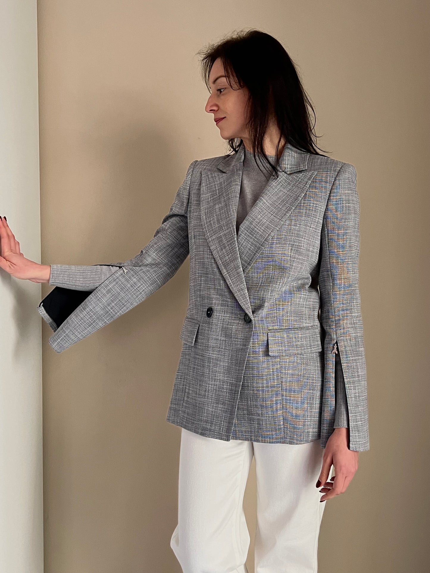 Giacca doppio petto con zip blue Fantasy