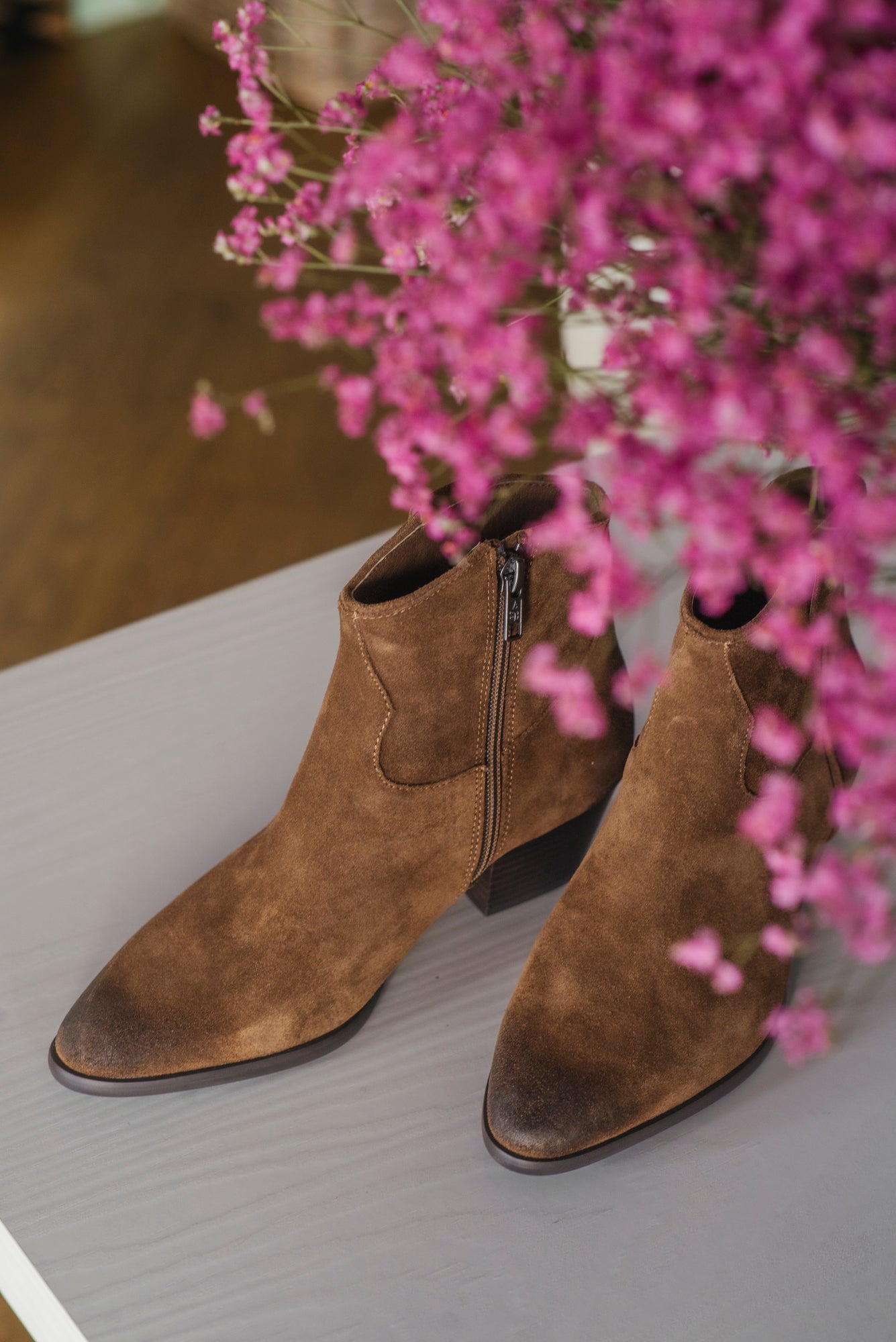 Stivaletto texano suede Mink