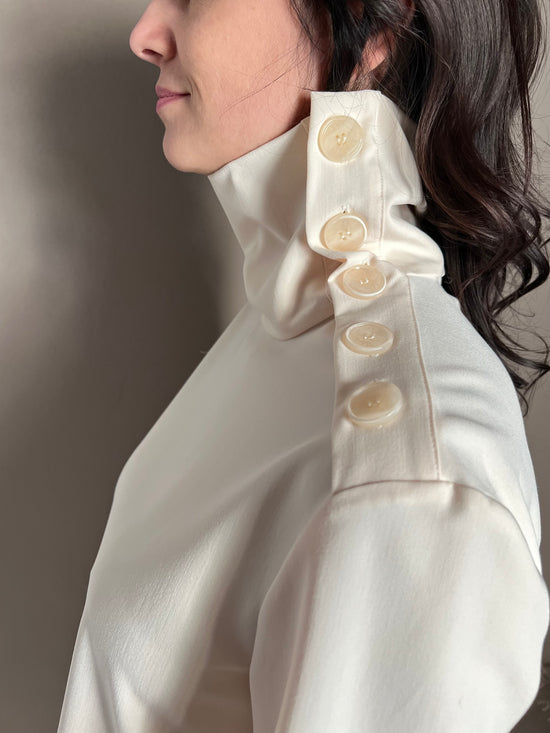 Maglia effetto abbottonato Wooly White