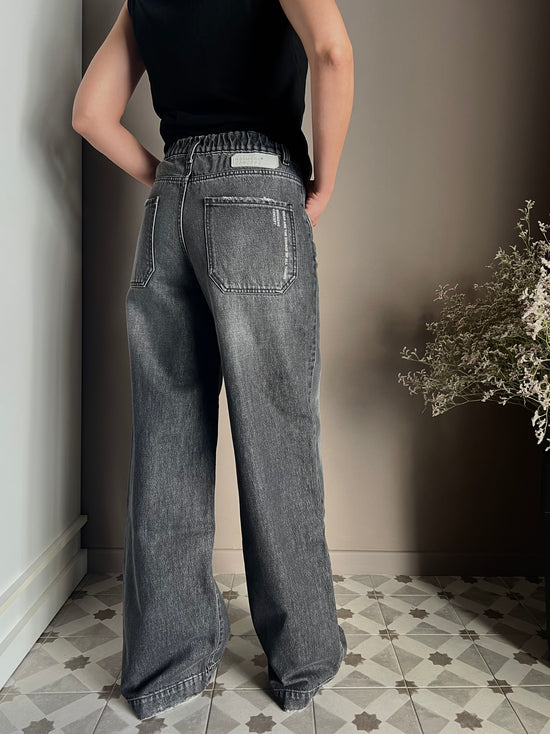 Pantalone denim Noumeno Concept gamba larga