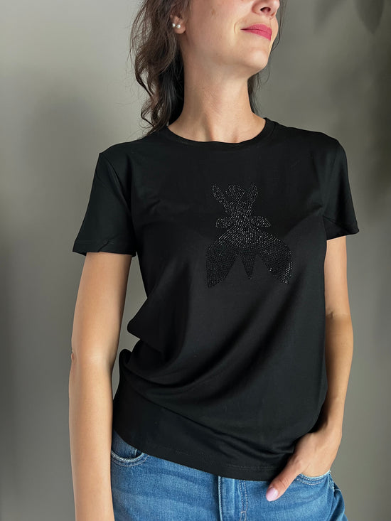 T-shirt in viscosa Patrizia Pepe nera