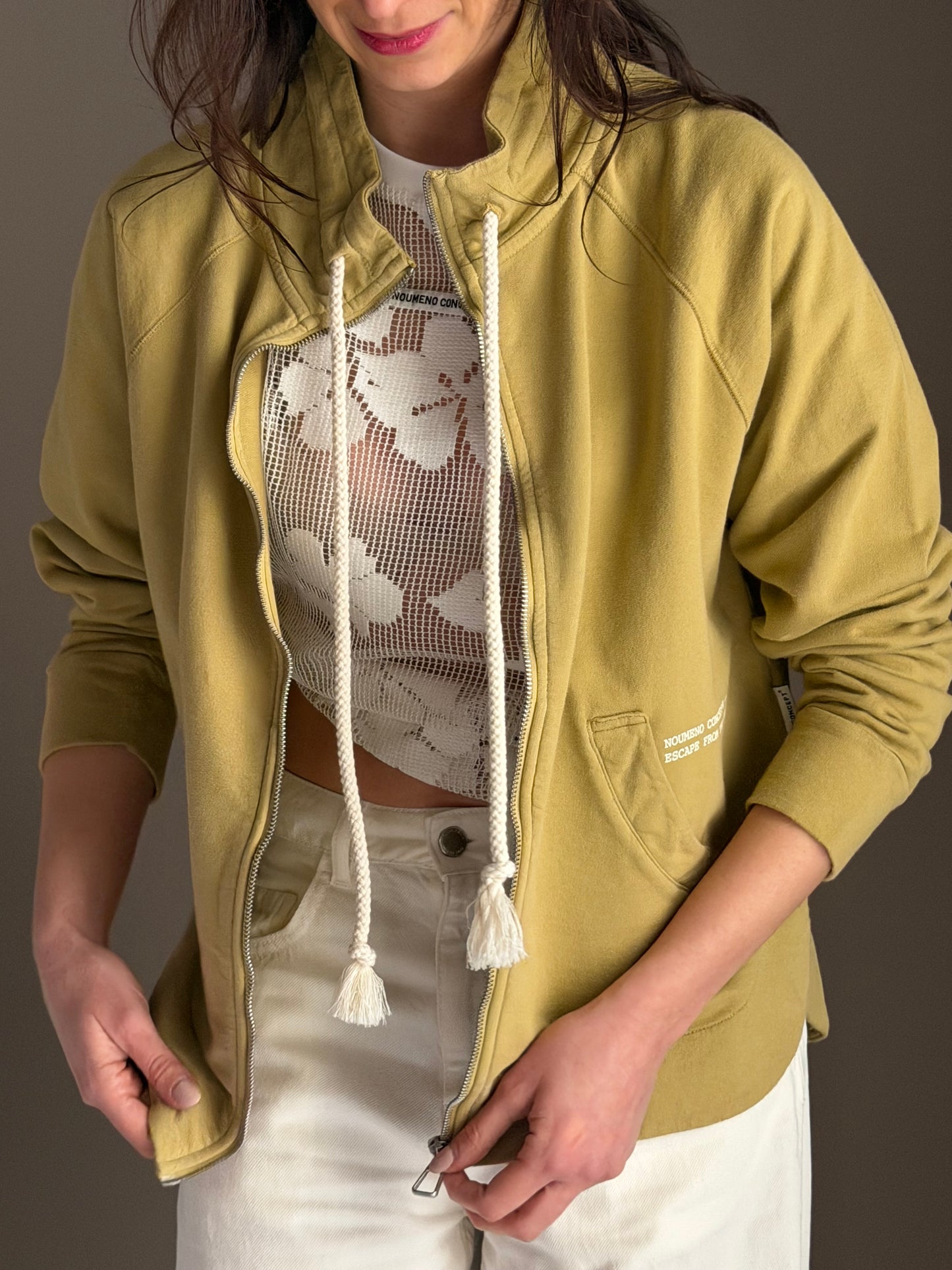 Felpa asimmetrica con zip