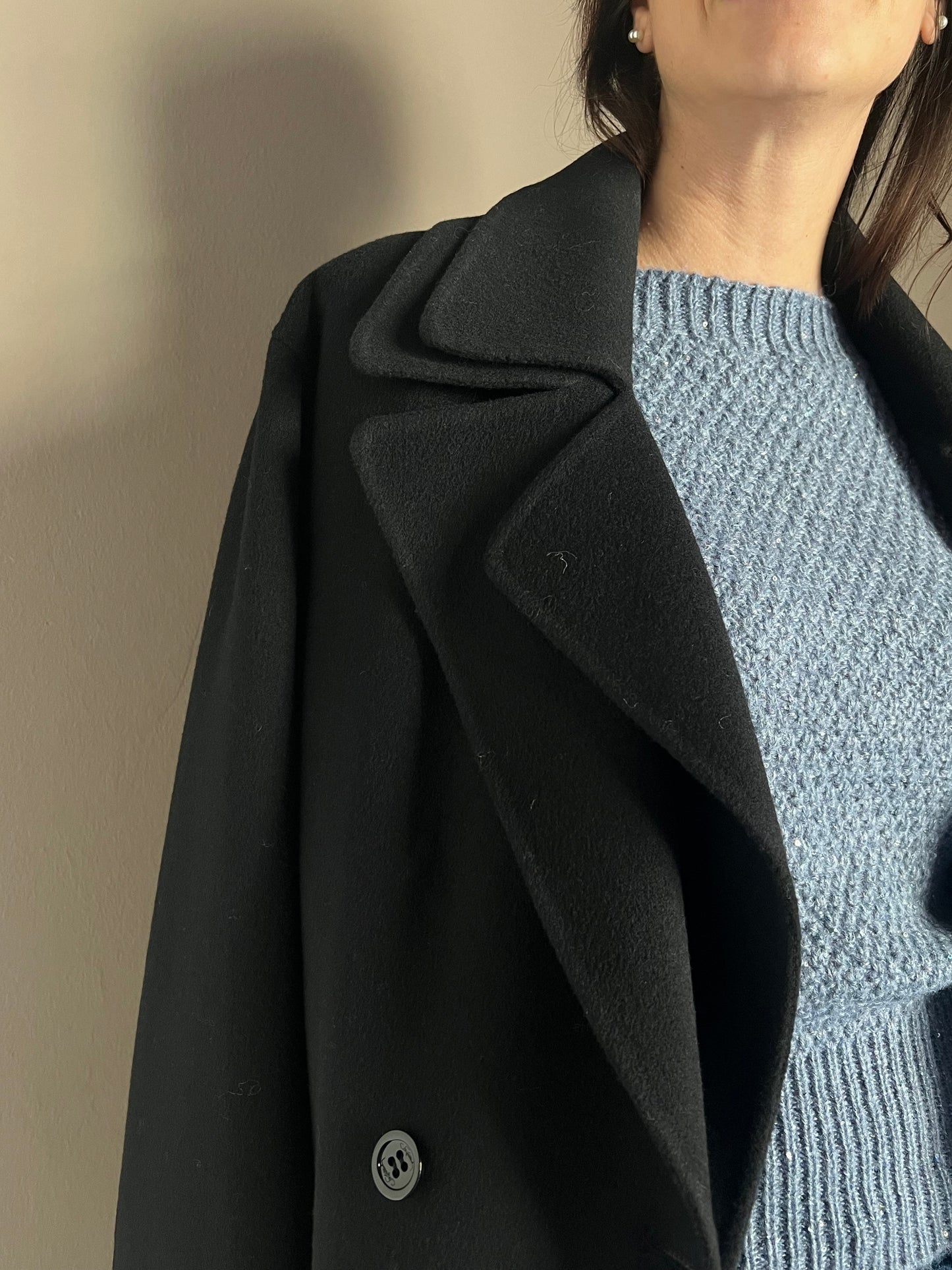 Cappotto in lana con doppio collo