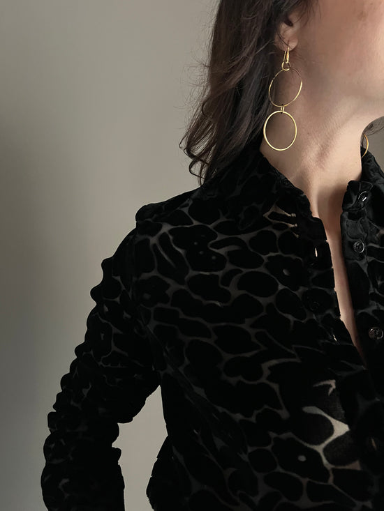 Camicia a body in velluto flocking