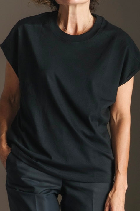 T-shirt in cotone oversize nera