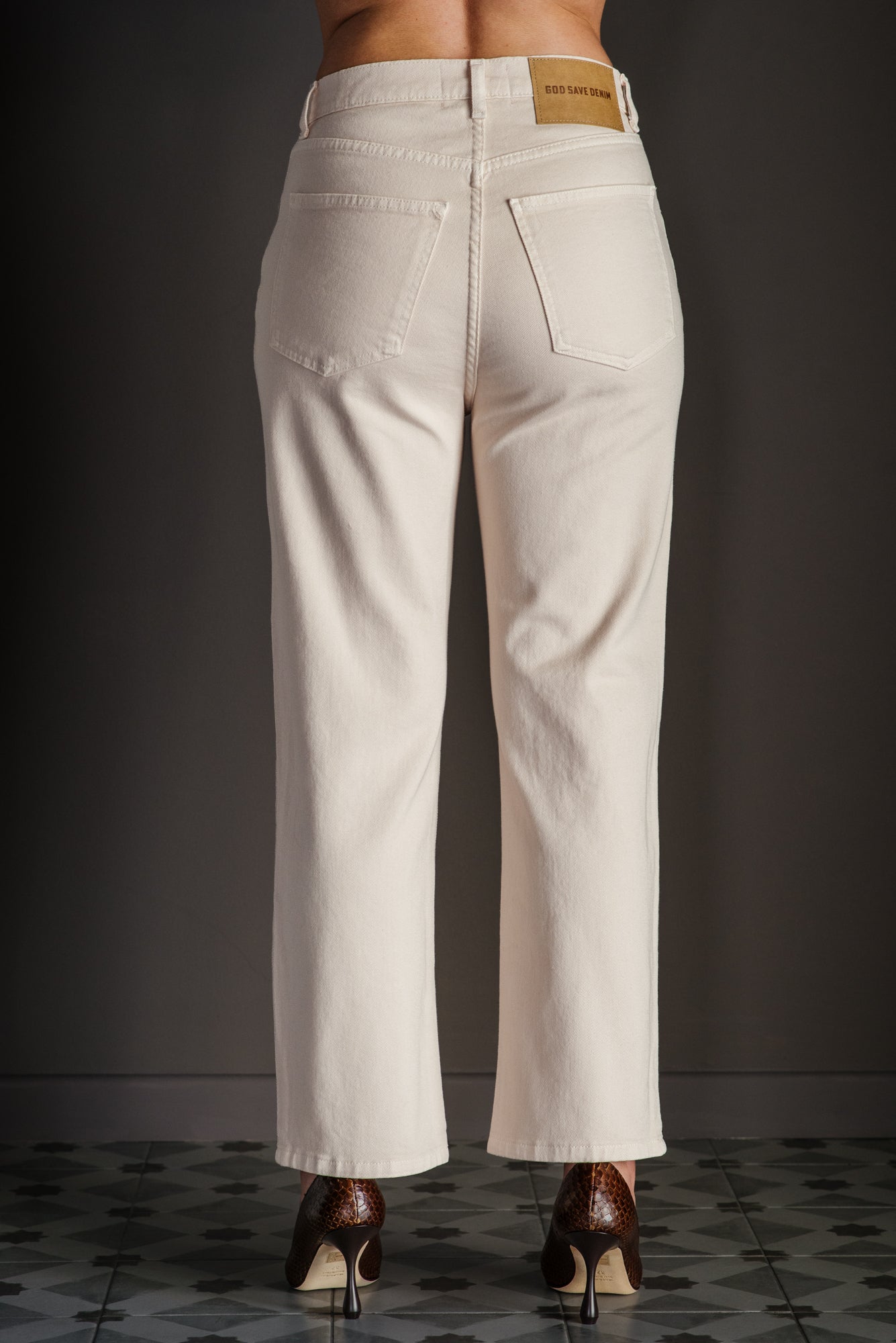 Pantalone 5 tasche in cotone Milk
