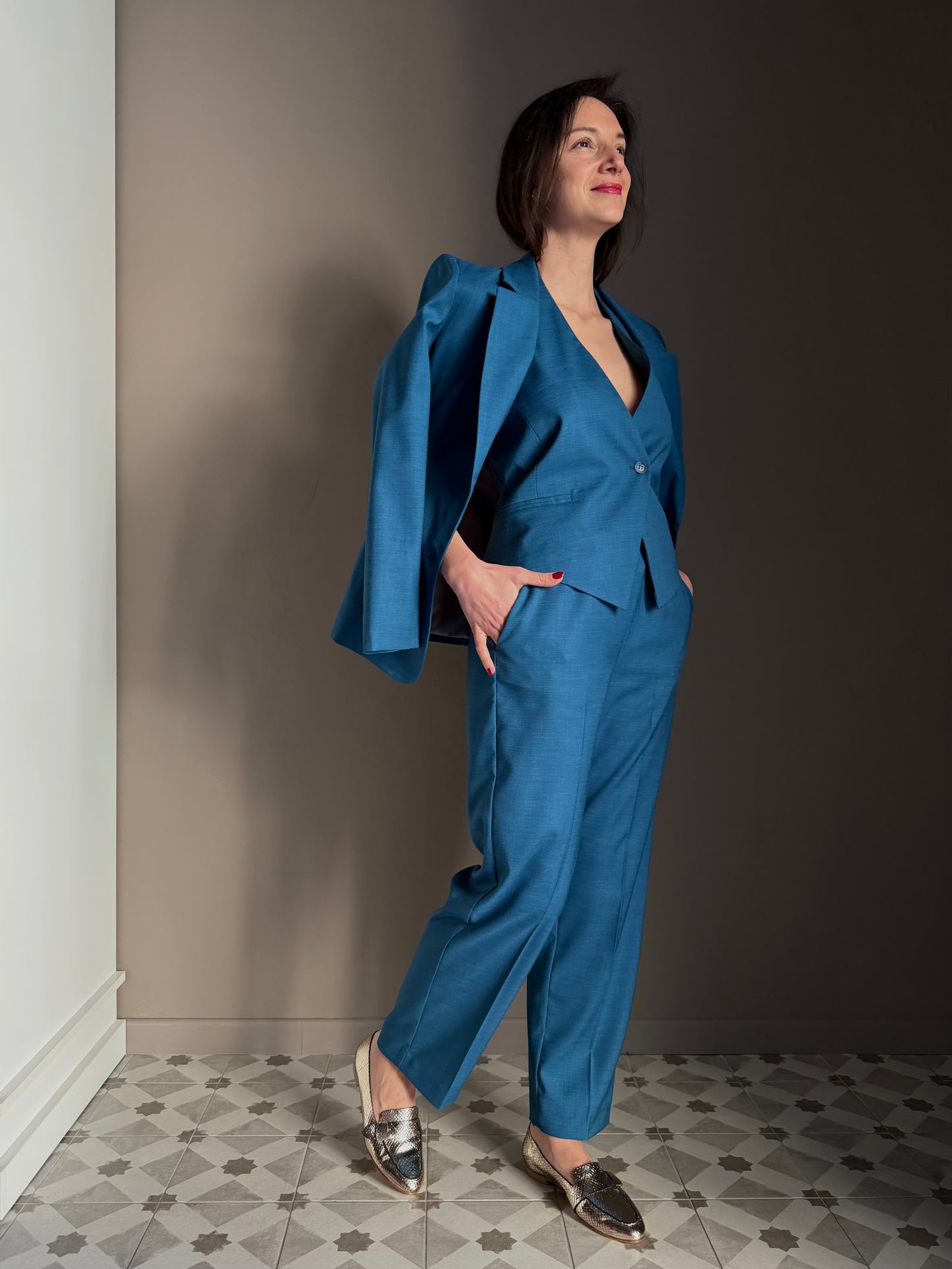 Pantalone con elastico Teal