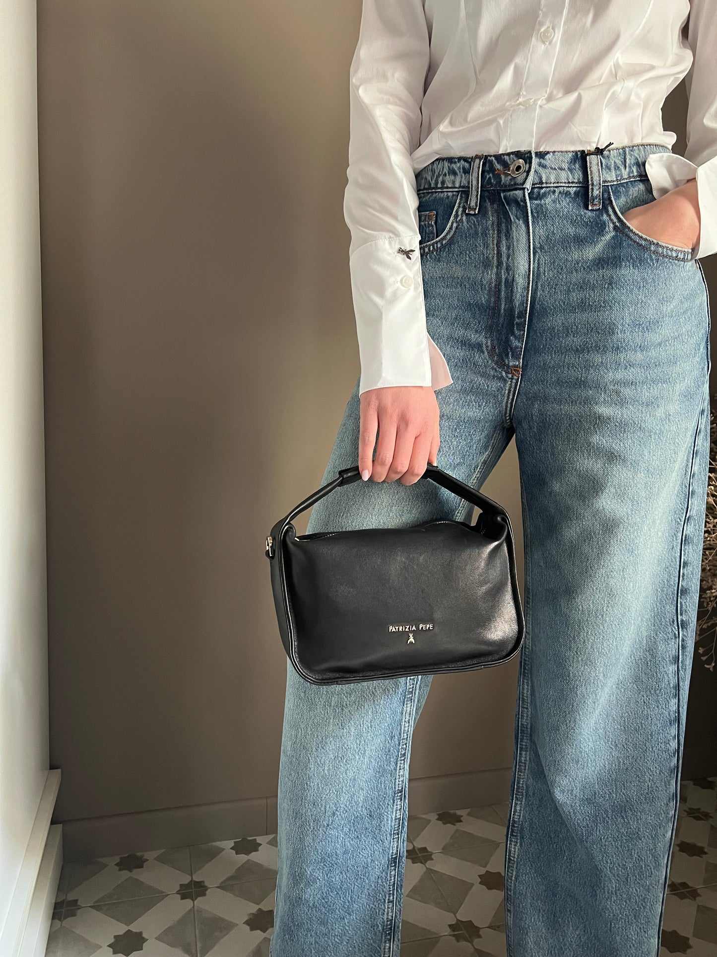 Borsa Hobo piccola in pelle