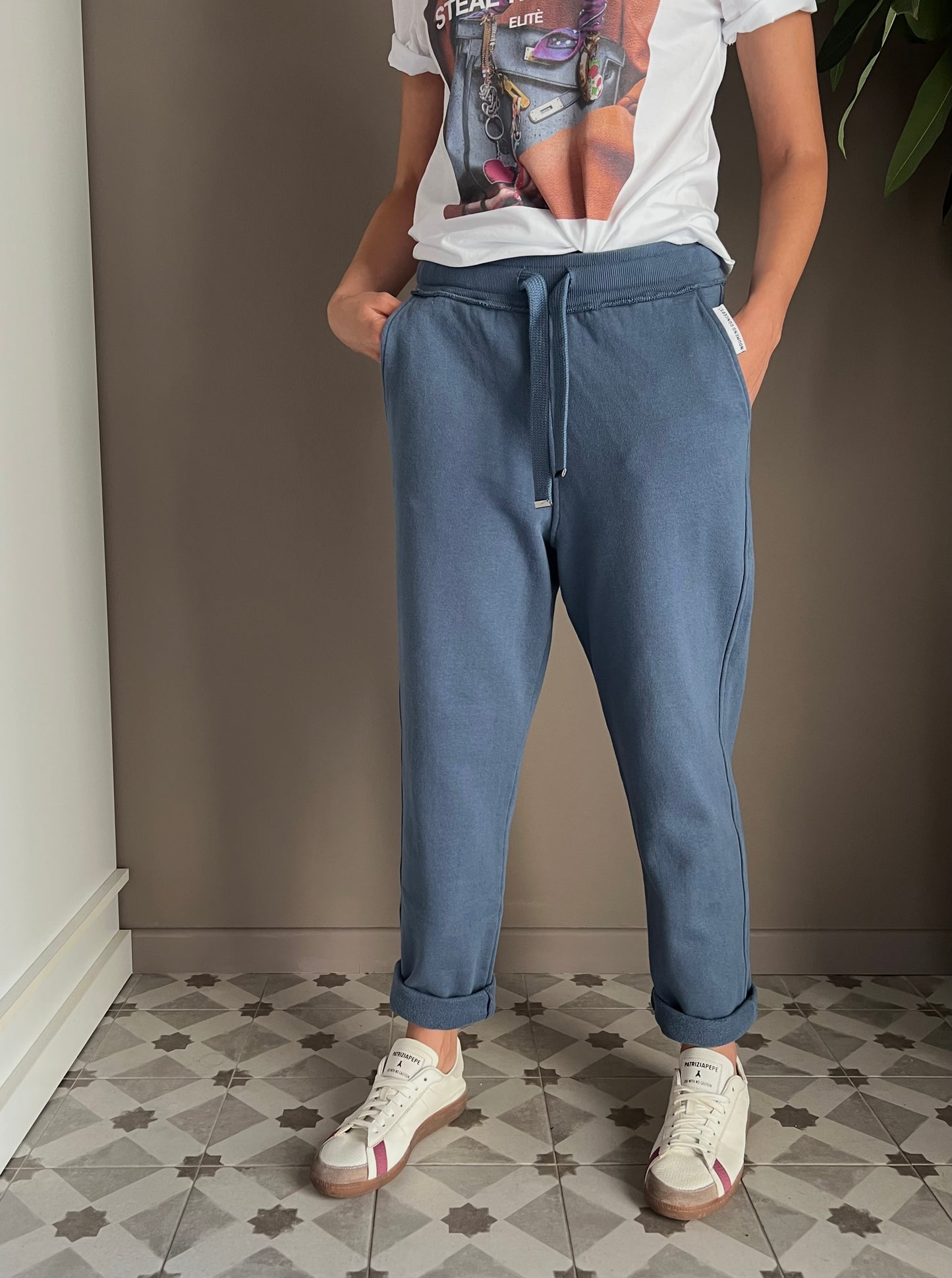 Pantalone in felpa indingo