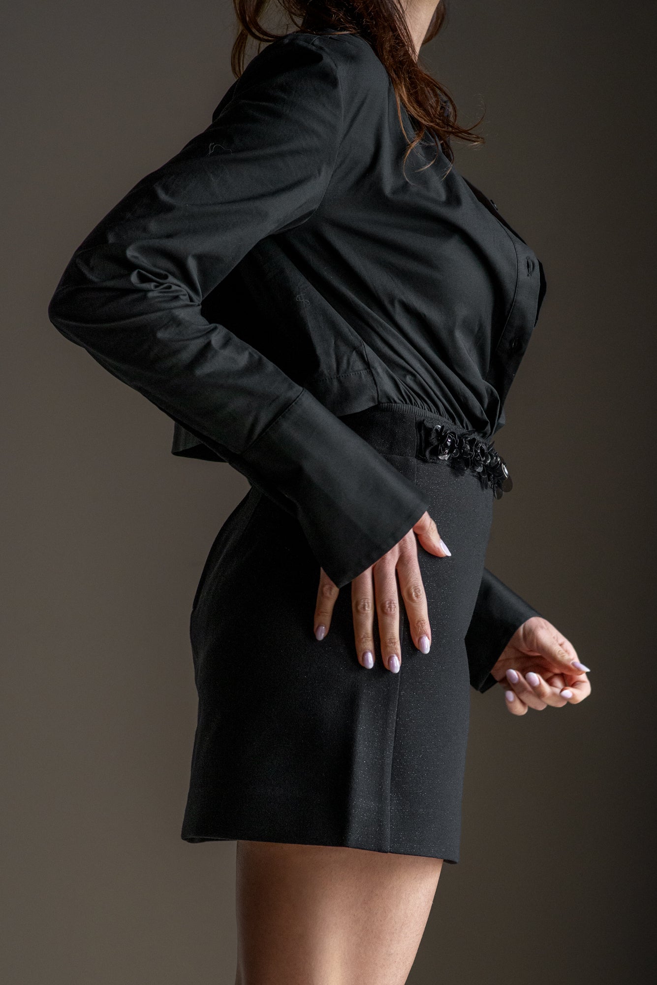 Camicia a body con dettaglio cut-out nero