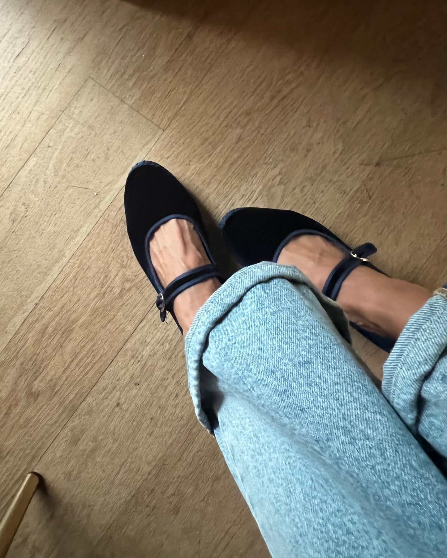 Mary Jane in velluto Blu