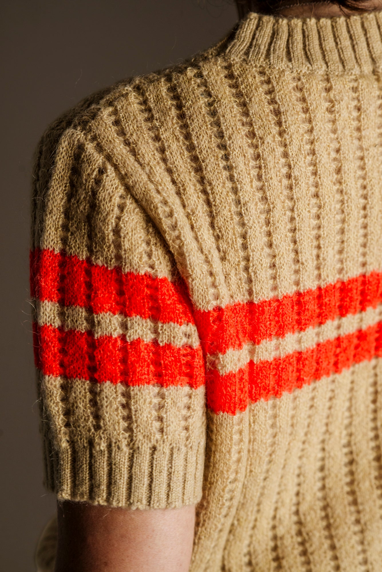 Maglia a coste beige Orange