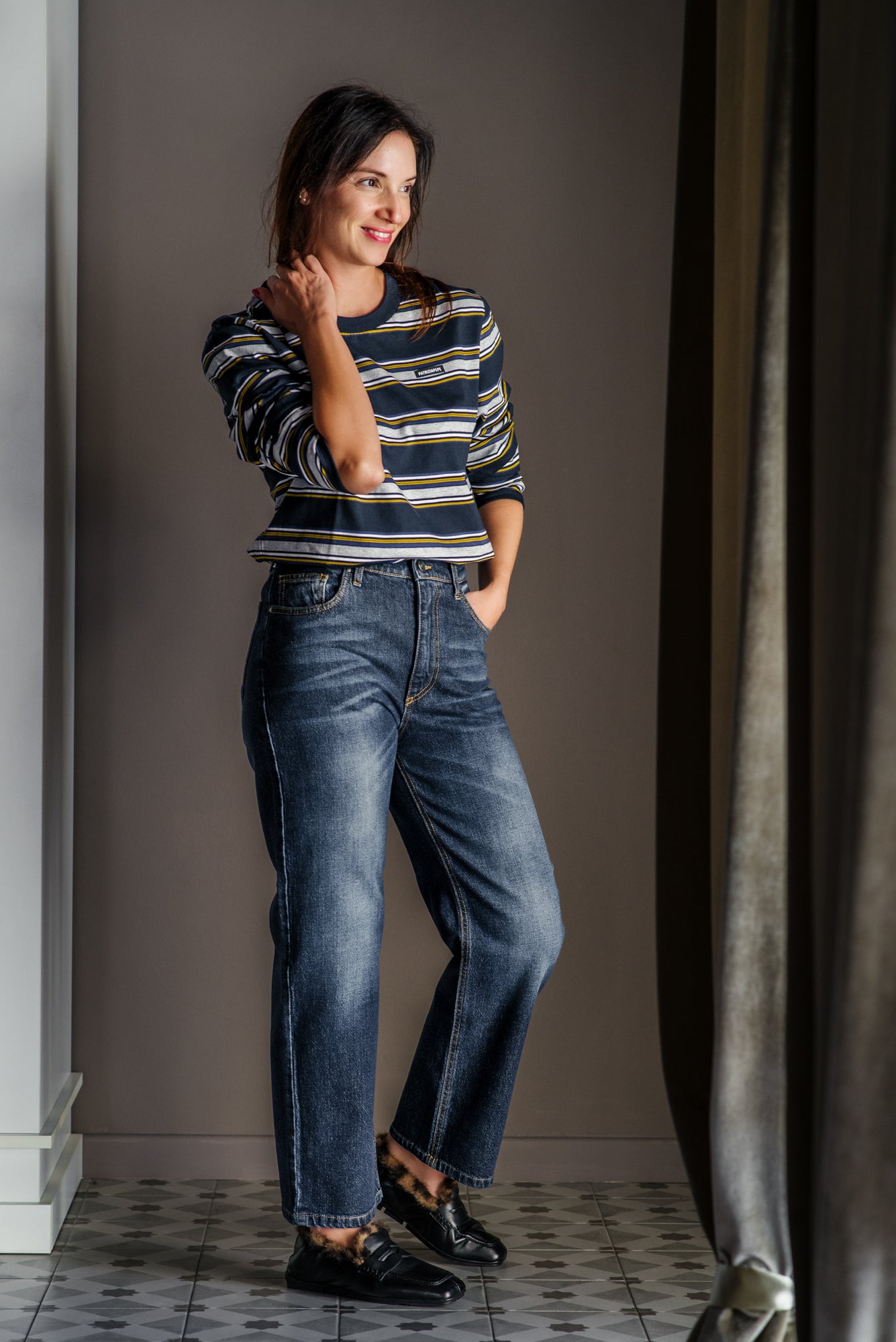 T-shirt Maniche Lunghe a Righe – Patrizia Pepe