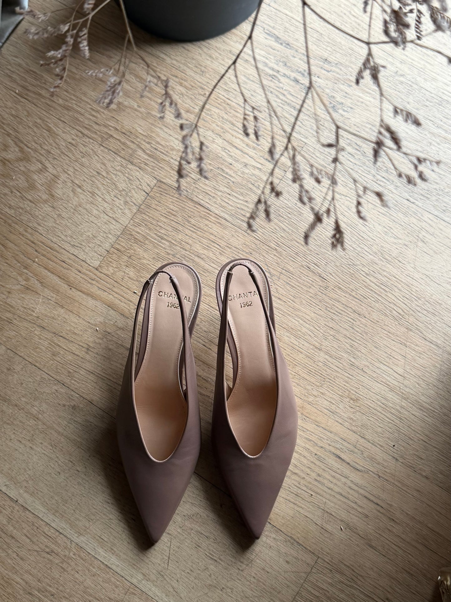 Slingback nude in capretto