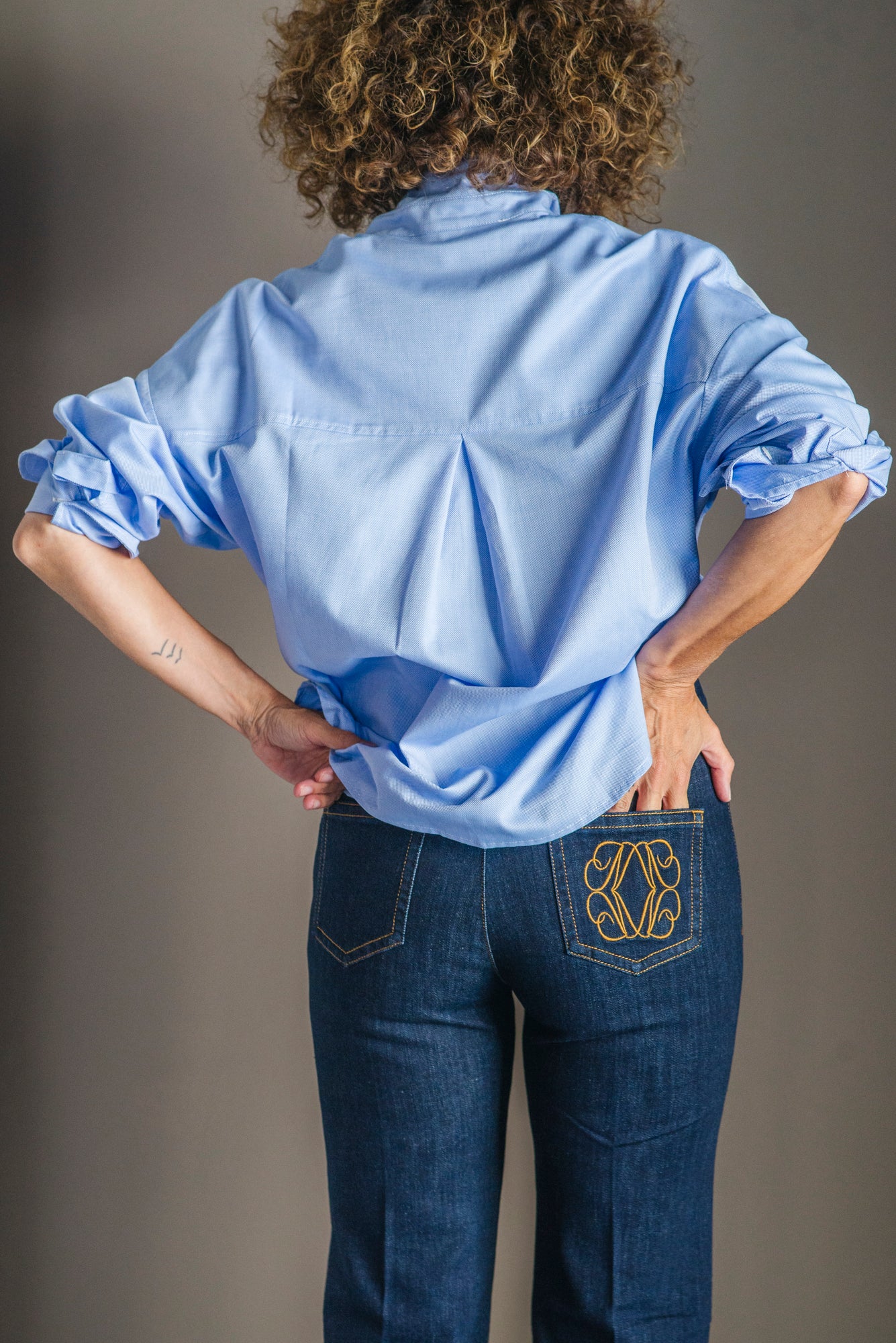 Pantalone denim Flare in tessuto Candiani