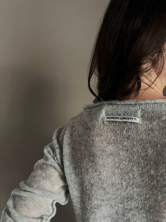 Maglia girocollo in lana e alpaca Noumeno Concept grigio perla