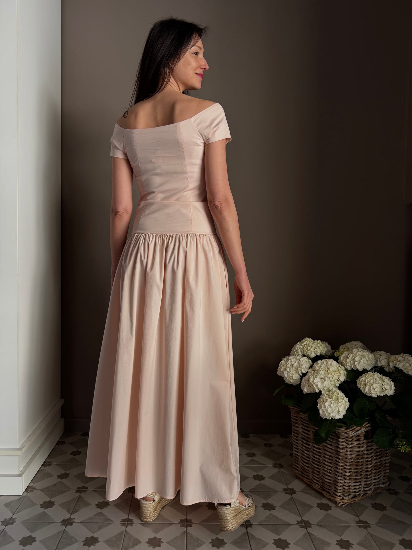 Abito in cotone lungo Petal