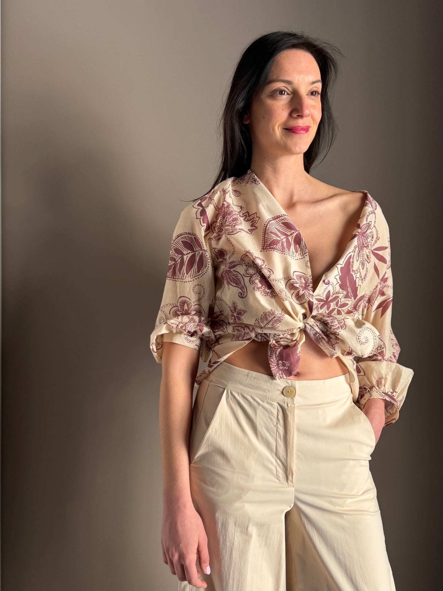 Camicia Manica a tre quanti in Fantasia